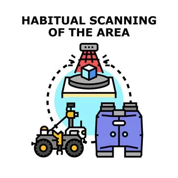Habitual scanning creating modern observation analysis Stock Illustration