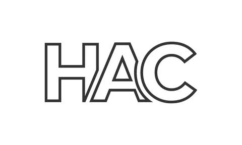 HAC logo design template with strong and modern bold text. Initial based ve.. 스톡 일러스트