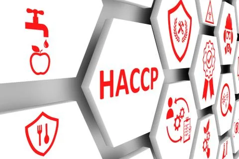 HACCP concept cell background 3d illustration Stock Illustration