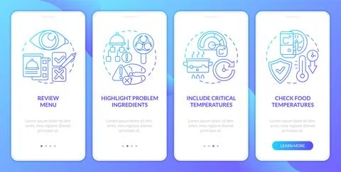 HACCP on practice blue gradient onboarding mobile app screen Illustrazione stock