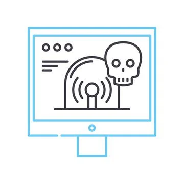 Hack alarm line icon, outline symbol, vector illustration, concept sign Stockillustratie