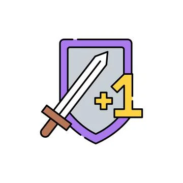 Hack and slash game olor line icon. Computer games genres. Pictogram for web  Illustrazione stock