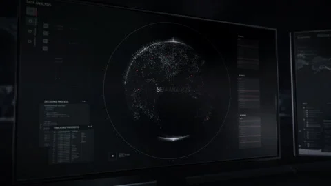 Hack attack script has found the target signal position in the near east Stock Footage 280000044