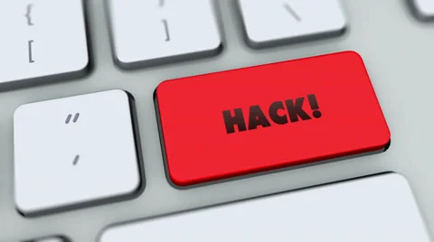 Hack button on computer keyboard. Key is pressed Stock Footage 35645706