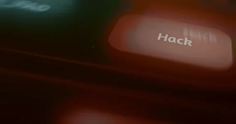 Hack button to initiate the hacking act Stock Footage 313352817