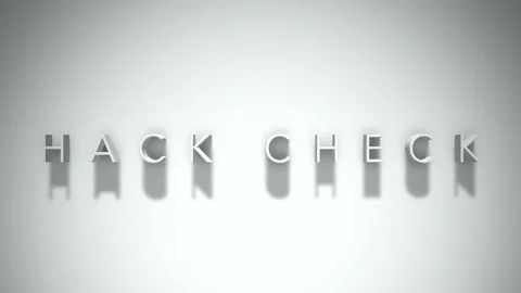 Hack check 3D title animation with shadows on a white background Stock Footage 297516873