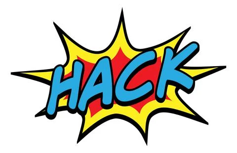 HACK Comic Book Pop Art Explosion Burst Graphic 스톡 일러스트