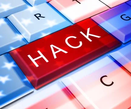 Hack Computer Key Shows Hacking 3d Illustration Illustrazione stock