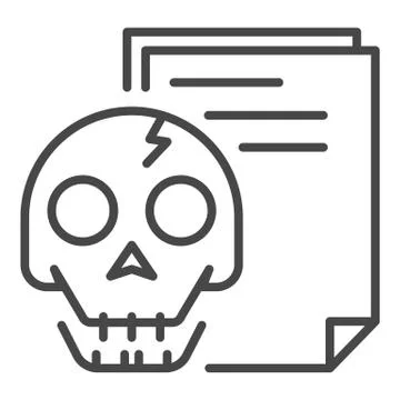 Hack document icon, outline style Stock Illustration