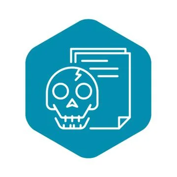 Hack document icon, outline style 스톡 일러스트