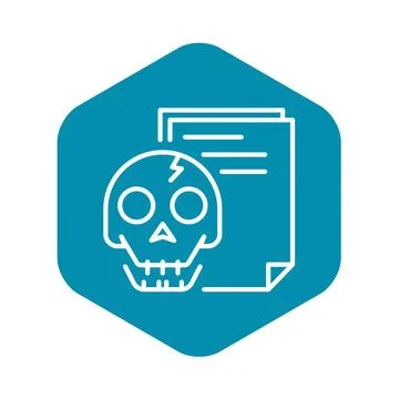 Hack document icon, outline style 스톡 일러스트