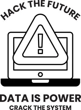 Hack the future is a warning to people about the dangers of data being hack.. Stock-Illustration