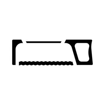Hack hand saw glyph icon vector illustration Stock Illustration