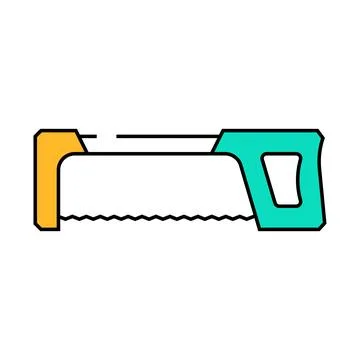 Hack hand saw icon color illustration Stock Illustration