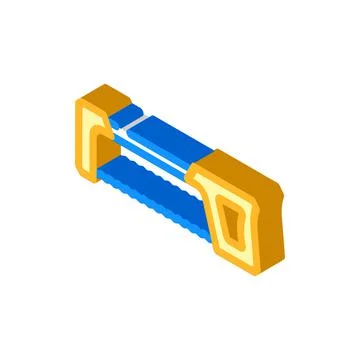Hack hand saw isometric icon vector illustration Stock Illustration