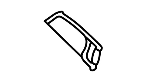 Hack hand saw line icon animation Stock Footage 224345933