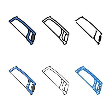 Hack hand set saw color icon vector Stock Illustration