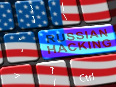 Hack Keyboard Key Flag Shows Hacking 3d Illustration Illustrazione stock