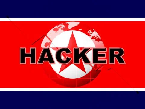 Hack Means North Korea Attack 3d Illustration Illustrazione stock