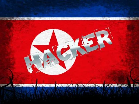 Hack Means North Korean Attack 3d Illustration Illustrazione stock