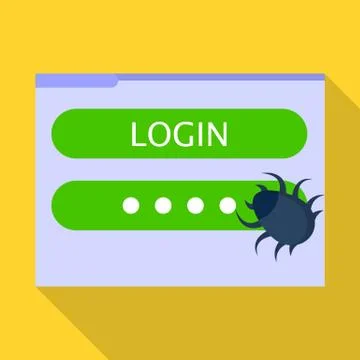 Hack password icon, flat style Stock Illustration