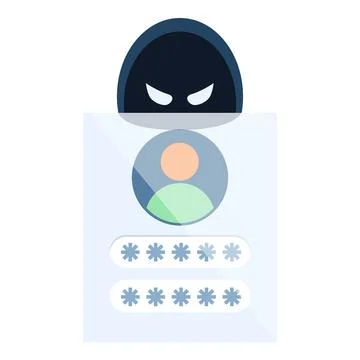 Hack personal data icon, cartoon style Illustrazione stock