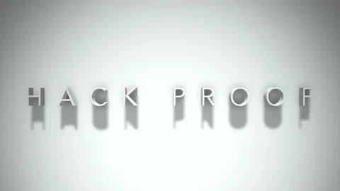 Hack proof 3D title animation with shadows on a white background Stock Footage 297457892