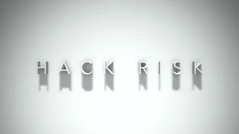 Hack risk 3D title animation with shadows on a white background Stock Footage 297516878