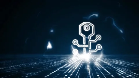 Hack security Data protection. Computer Internet safe with lock, key. Concept Stock Footage 143702956