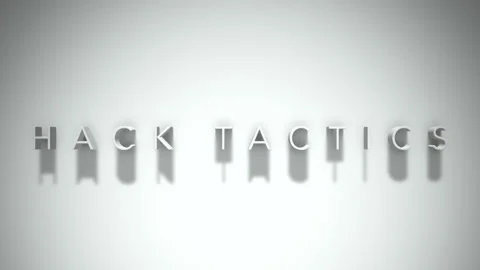 Hack tactics 3D title animation white text on a white background Stock Footage 299823675