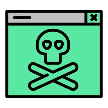 Hack team icon outline vector. Computer virus Stock Illustration