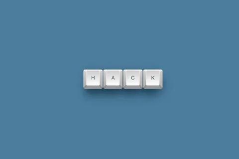 Hack text on a 3d keyboard button with shadow concept series 库存插图