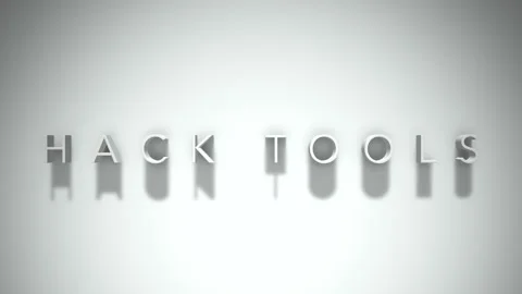 Hack tools 3D title animation with shadows on a white background Stock Footage 297457888
