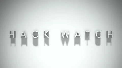 Hack watch 3D title animation with shadows on a white background Stock Footage 297516881