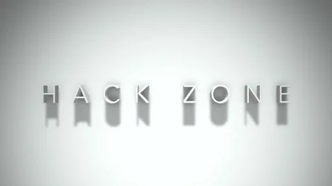 Hack zone 3D title animation with shadows on a white background Stock Footage 297515747