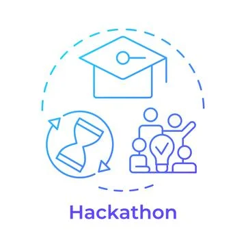 Hackathon blue gradient concept icon Stock Illustration