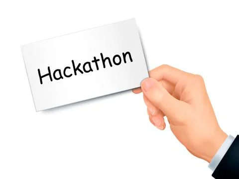 Hackathon card in hand Illustrazione stock