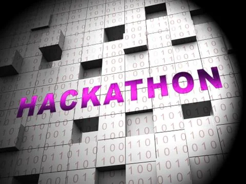 Hackathon Code Malicious Software Hack 3d Rendering Stock Illustration