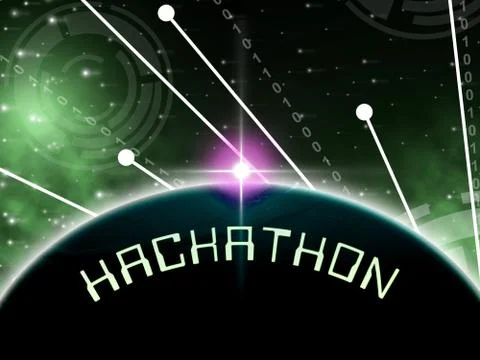Hackathon Code Malicious Software Hack 2d Illustration Stock-Illustration