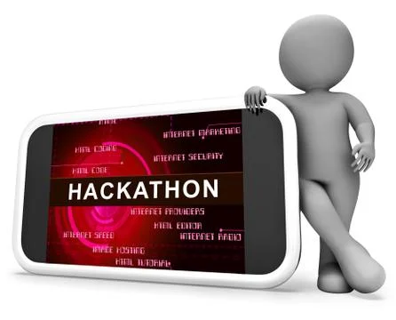 Hackathon Code Malicious Software Hack 3d Rendering Illustrazione stock