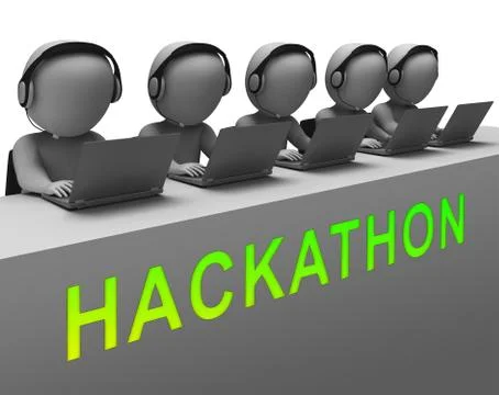 Hackathon Code Malicious Software Hack 3d Rendering Stock-Illustration