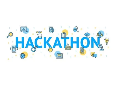 Hackathon Concept Card Poster Paper Art Design. Vector Stock-Illustration