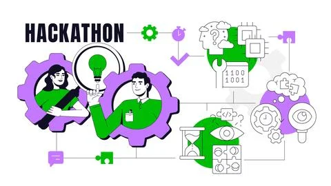 Hackathon concept illustration イラスト素材