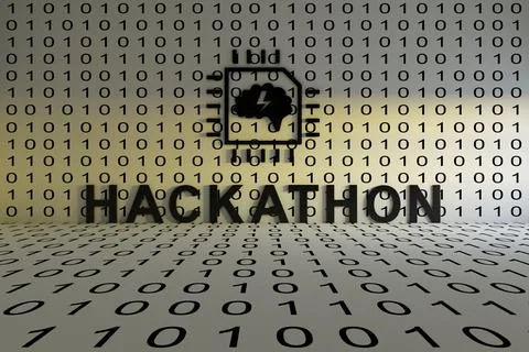 HACKATHON concept text sunlight 3D illustration Stock Illustration