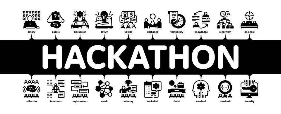 Hackathon Development Minimal Infographic Banner Vector Stock-Illustration