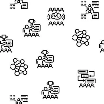 Hackathon Development Seamless Pattern Vector Stock Illustration