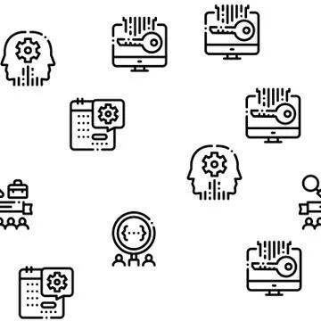 Hackathon Development Seamless Pattern Vector Stock Illustration