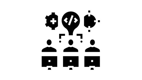 Hackathon fintech development glyph icon animation Stock Footage 222806256