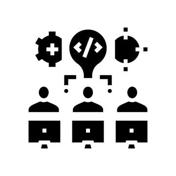 Hackathon fintech development glyph icon vector illustration Stock Illustration