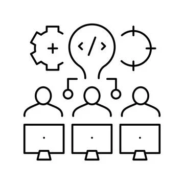 Hackathon fintech development line icon vector illustration Stock Illustration